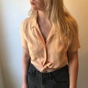 Peach Button Up Blouse